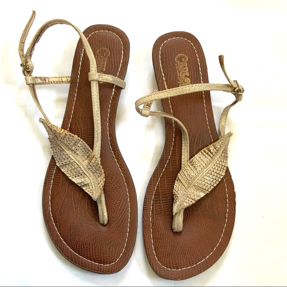 Carlos Santana | Shoes | Carlos Santana Wedge Heeled Sandals Wleaf Design |  Poshmark